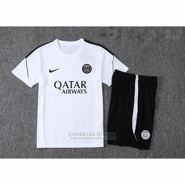 Fato de Treino Paris Saint-Germain Manga Curta 2026-2027 Branco - Calcas Curta